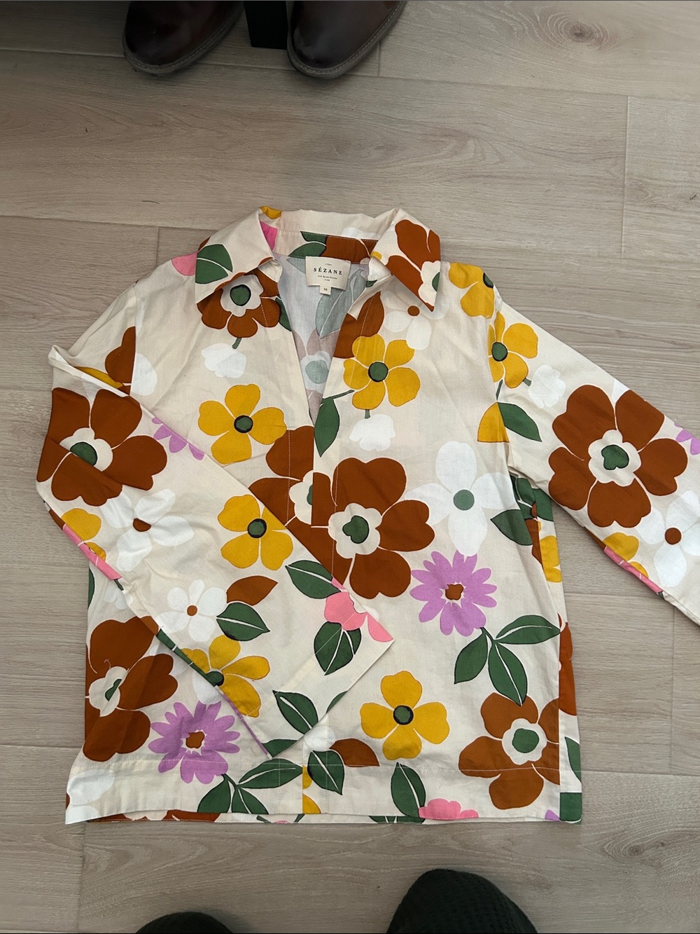 Sezane floral blouse